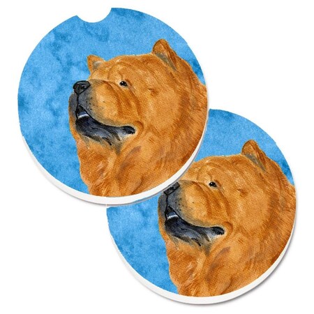 Carolines Treasures Blue Chow Chow  Cup Holder Car Coaster, PK2 SS4778-BUCARC